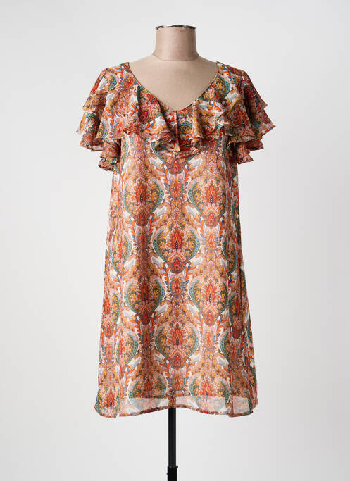 Rochie scurtă mâneci scurte mâneci scurte portocaliu MOLLY BRACKEN femme