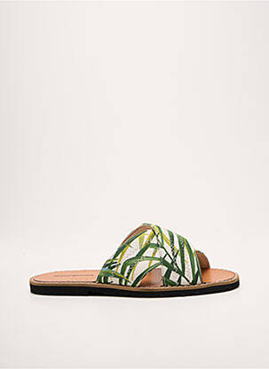 Mulete/saboți chiquet toc plat până la 3 cm verde MINORQUINES femme