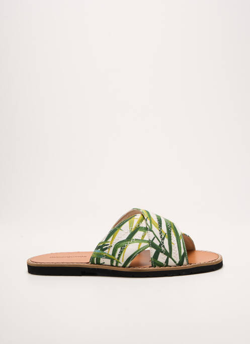 Mulete/saboți chiquet toc plat până la 3 cm verde MINORQUINES femme