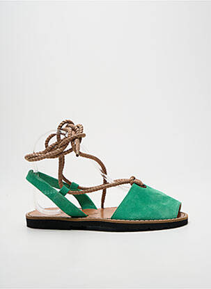 Sandale/pantofi decupați vârf deschis toc plat până la 3 cm verde MINORQUINES femeie