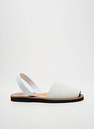 Sandale/pantofi decupați vârf deschis toc plat până la 3 cm alb MINORQUINES femme