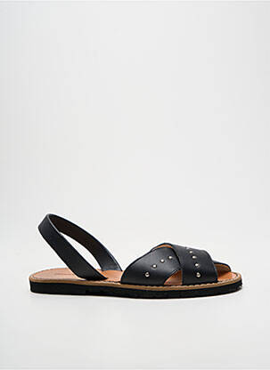 Sandale/pantofi decupați țesătură satinată toc plat până la 3 cm negru MINORQUINES femme