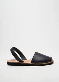 Sandale/pantofi decupați țesătură satinată toc plat până la 3 cm negru MINORQUINES femme