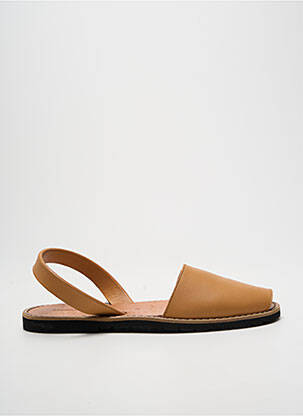 Sandale/pantofi decupați țesătură satinată toc plat până la 3 cm maro MINORQUINES femme