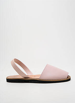 Sandale/pantofi decupați țesătură satinată toc plat până la 3 cm roz MINORQUINES femme