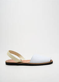 Sandale/pantofi decupați țesătură satinată toc plat până la 3 cm alb MINORQUINES femme