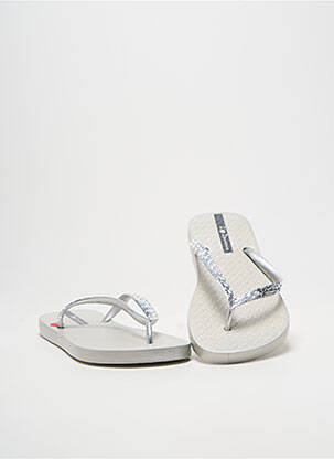 Șlapi vârf deschis toc plat până la 3 cm argintiu IPANEMA femme