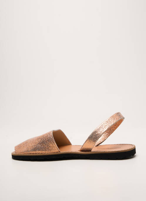 Sandale/pantofi decupați țesătură satinată toc plat până la 3 cm roz MINORQUINES femme