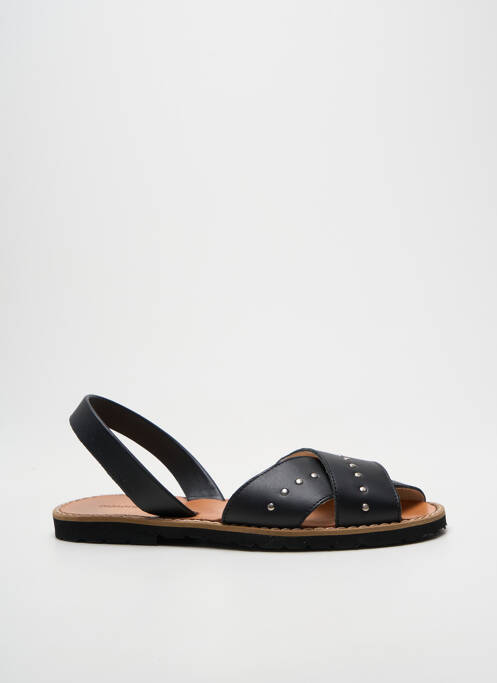 Sandale/pantofi decupați țesătură satinată toc plat până la 3 cm negru MINORQUINES femme