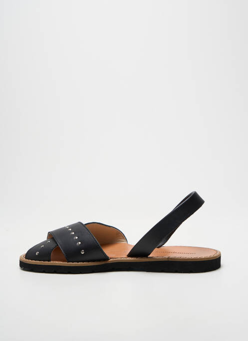 Sandale/pantofi decupați țesătură satinată toc plat până la 3 cm negru MINORQUINES femme