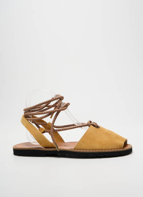 Sandale/pantofi decupați vârf deschis toc plat până la 3 cm maro MINORQUINES femme