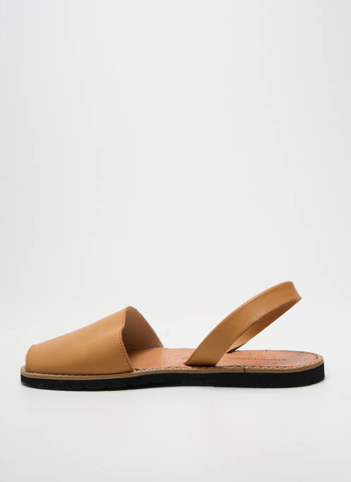 Sandale/pantofi decupați țesătură satinată toc plat până la 3 cm maro MINORQUINES femme