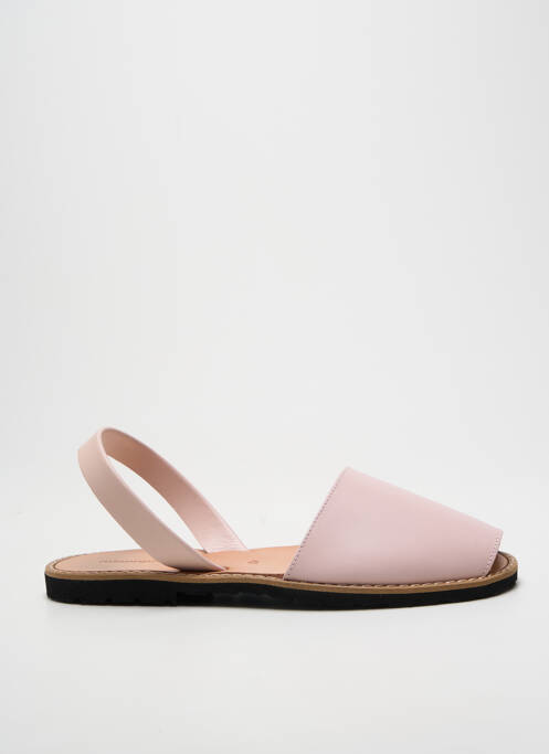 Sandale/pantofi decupați țesătură satinată toc plat până la 3 cm roz MINORQUINES femme