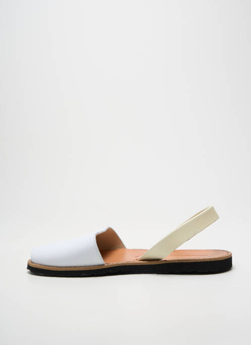 Sandale/pantofi decupați țesătură satinată toc plat până la 3 cm alb MINORQUINES femme