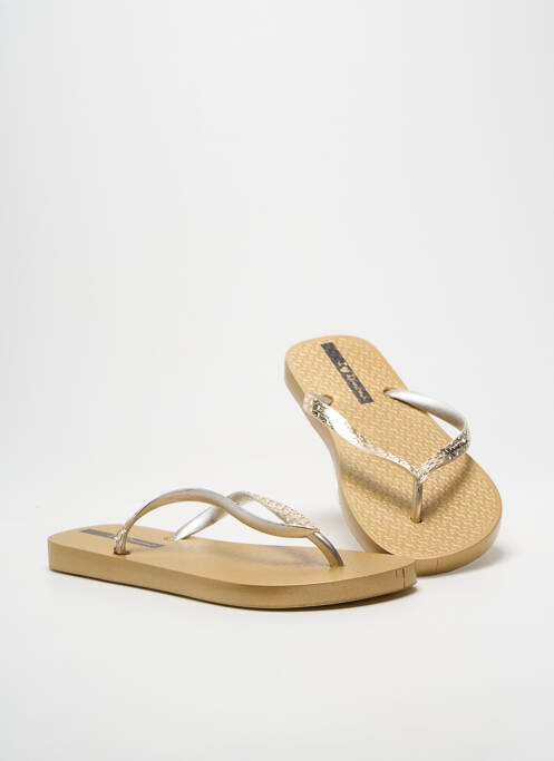 Șlapi vârf deschis toc plat până la 3 cm auriu IPANEMA femme