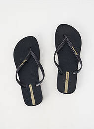 Șlapi țesătură țesătură cu sclipici toc plat până la 3 cm negru IPANEMA femme