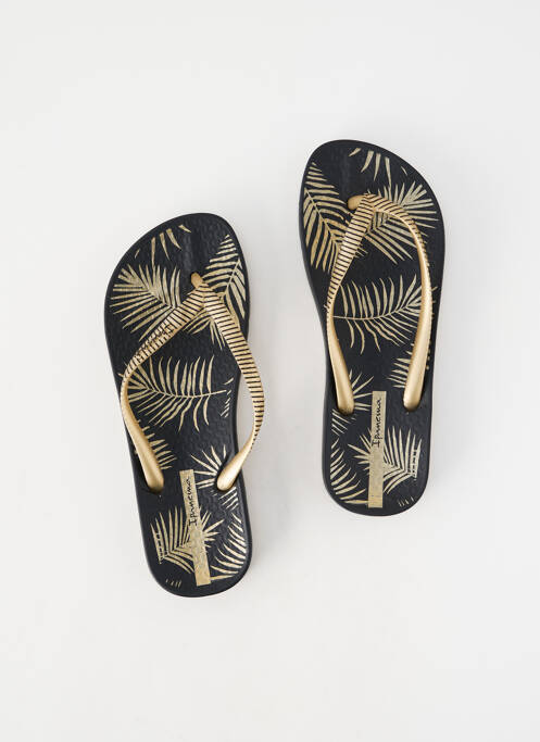 Șlapi țesătură satinată toc plat până la 3 cm auriu IPANEMA femme