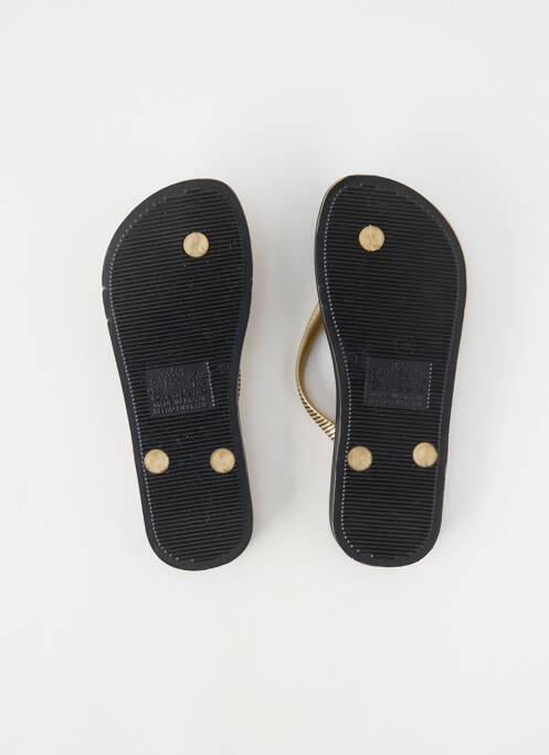 Șlapi țesătură satinată toc plat până la 3 cm auriu IPANEMA femme