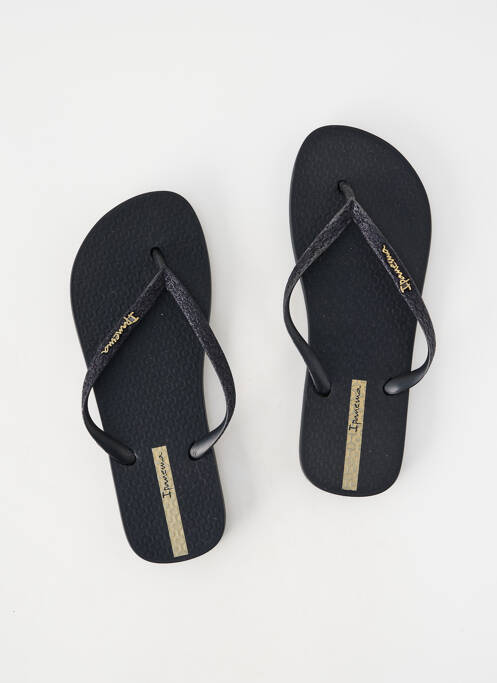 Șlapi țesătură țesătură cu sclipici toc plat până la 3 cm negru IPANEMA femme