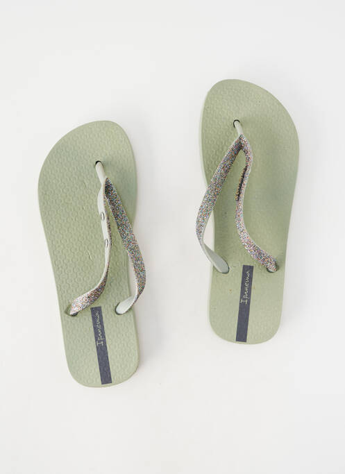 Șlapi vârf deschis toc plat până la 3 cm verde IPANEMA femme