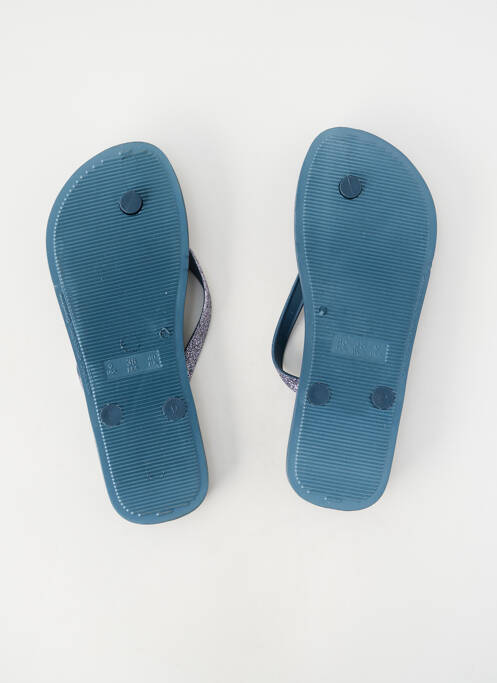 Șlapi țesătură țesătură cu sclipici toc plat până la 3 cm albastru IPANEMA femme