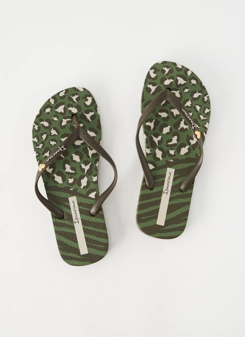 Șlapi vârf deschis toc plat până la 3 cm verde IPANEMA femme