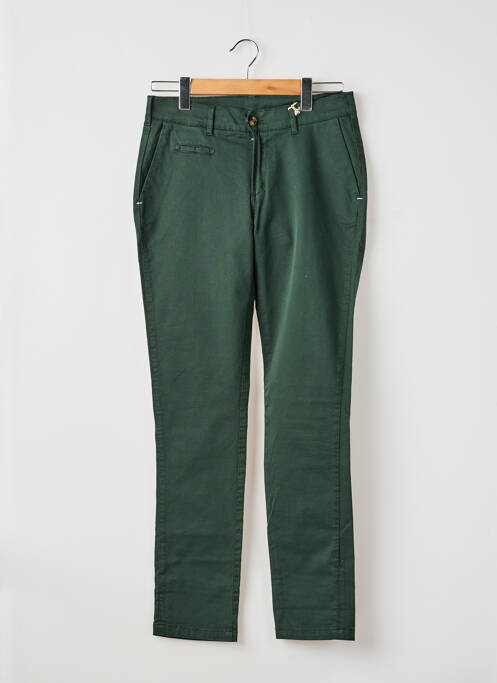 Pantalon chino țesătură poplin mărime normală verde FAGUO homme