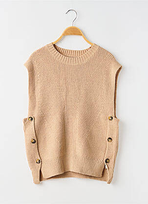 Pulover guler rotund mâneci scurte maro IT HIPPIE femme