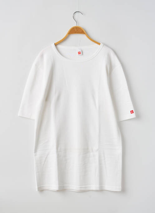 Tricou croială dreaptă mâneci scurte alb JET homme