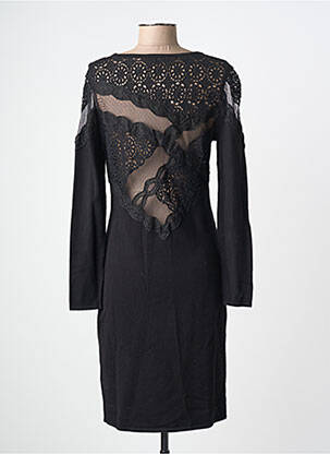 Rochie midi mâneci lungi mâneci lungi negru LEO GUY femeie