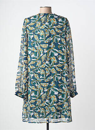 Rochie midi imprimeu floral mâneci lungi verde AN' GE femeie