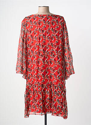 Rochie scurtă croială fluidă mâneci 3/4 roșu LA FEE MARABOUTEE femeie