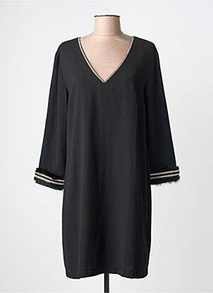 Rochie scurtă mâneci 3/4 mâneci 3/4 negru QUEENIE femeie