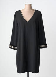 Rochie scurtă mâneci 3/4 mâneci 3/4 negru QUEENIE femme