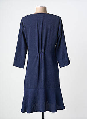 Rochie midi mâneci 3/4 mâneci 3/4 albastru BY MEG femeie