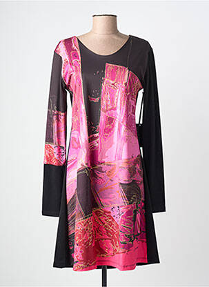 Rochie midi imprimeu floral mâneci lungi roz VOLT DESIGN femeie