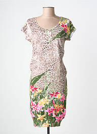 Rochie pulover elasticitate mâneci scurte maro LEO GUY femeie