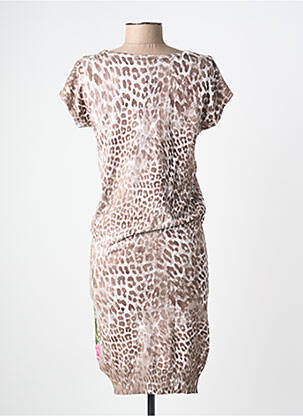 Rochie pulover elasticitate mâneci scurte maro LEO GUY femeie