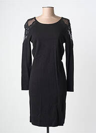 Rochie midi mâneci lungi mâneci lungi negru LEO GUY femeie