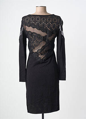 Rochie midi mâneci lungi mâneci lungi negru LEO GUY femeie