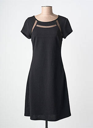 Rochie midi mâneci scurte mâneci scurte negru LEO GUY femeie