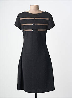 Rochie midi mâneci scurte mâneci scurte negru LEO GUY femeie