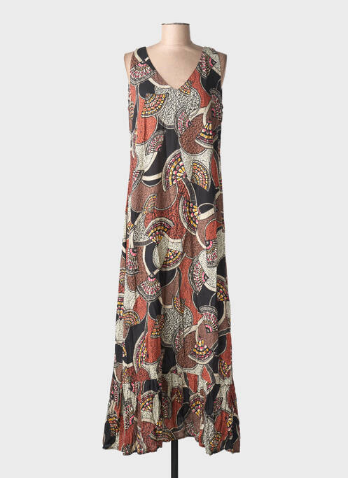 Rochie lungă imprimeu fantezie fără mâneci negru LA FEE MARABOUTEE femme