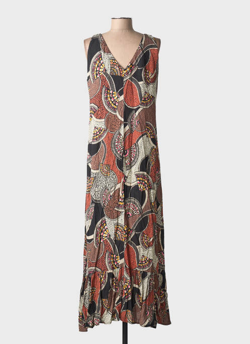 Rochie lungă imprimeu fantezie fără mâneci negru LA FEE MARABOUTEE femme