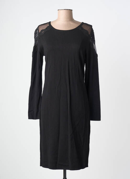 Rochie midi mâneci lungi mâneci lungi negru LEO GUY femme