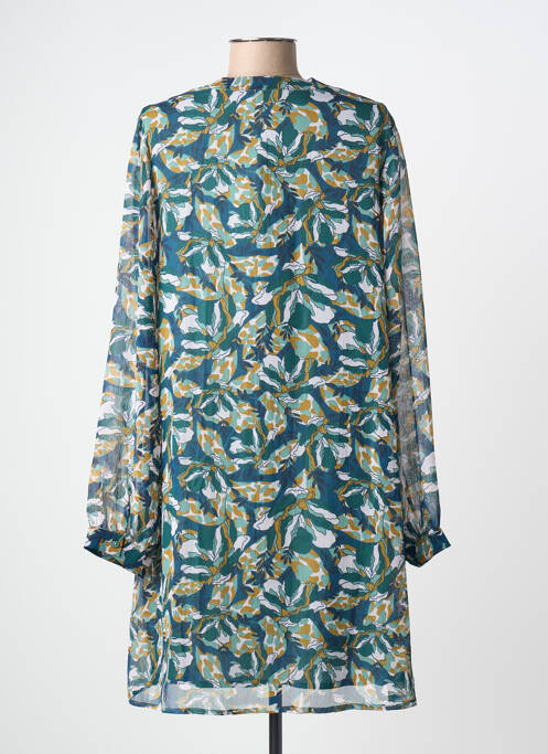 Rochie midi imprimeu floral mâneci lungi verde AN' GE femme