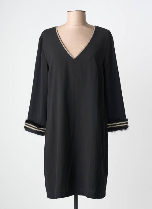 Rochie scurtă mâneci 3/4 mâneci 3/4 negru QUEENIE femme