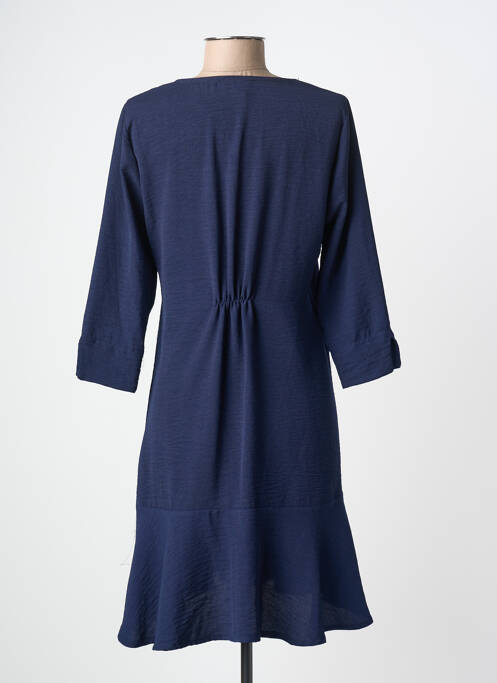 Rochie midi croială evazată mâneci 3/4 albastru BY MEG femme