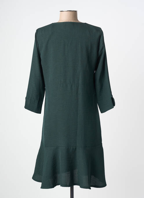 Rochie midi croială evazată mâneci 3/4 verde BY MEG femme