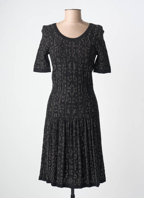 Rochie midi mâneci scurte mâneci scurte negru LEO & UGO femme